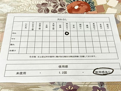 平和屋着物◎六通柄袋帯　唐織　秋静　草花文　金糸　正絹　逸品　CAAX7976ua