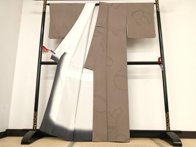 平和屋着物●上質な小紋　花毬文　正絹　逸品　未使用　AABB0272zg