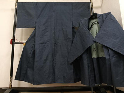 平和屋着物●男性 本場大島紬 アンサンブル 格子 正絹 逸品 AABB5138ph