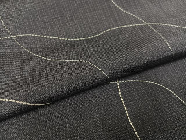 平和屋着物●本場大島紬 訪問着 刺繍 刺し子 流水 正絹 逸品 AABB5146ph