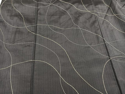 平和屋着物●本場大島紬 訪問着 刺繍 刺し子 流水 正絹 逸品 AABB5146ph
