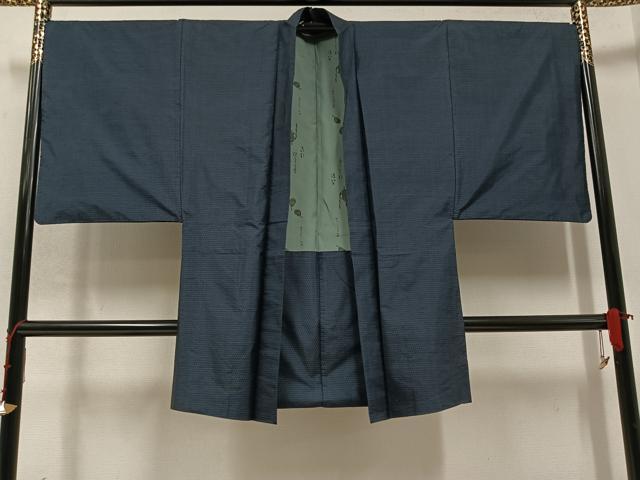 平和屋着物●男性 本場大島紬 アンサンブル 格子 正絹 逸品 AABB5138ph