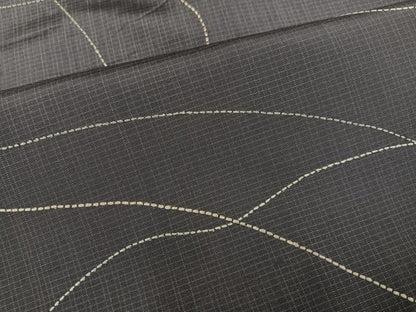 平和屋着物●本場大島紬 訪問着 刺繍 刺し子 流水 正絹 逸品 AABB5146ph