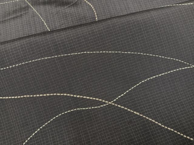 平和屋着物●本場大島紬 訪問着 刺繍 刺し子 流水 正絹 逸品 AABB5146ph
