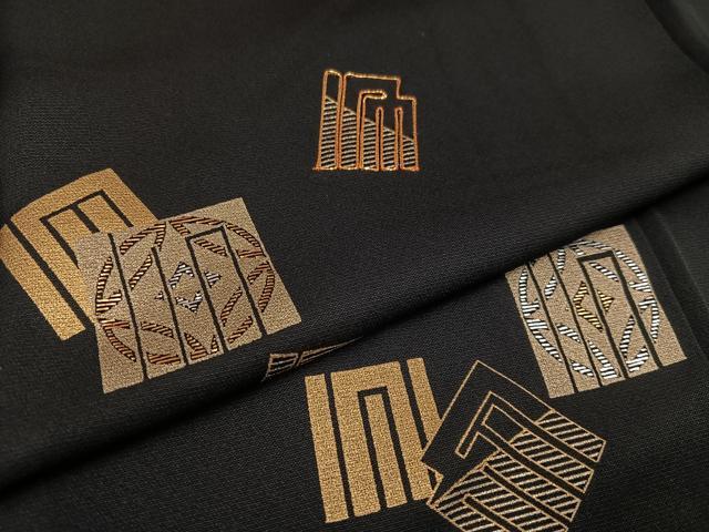 平和屋着物●訪問着 駒刺繍 竹屋町刺繍 源氏香 黒地 金彩 正絹 逸品 AABB6243ph