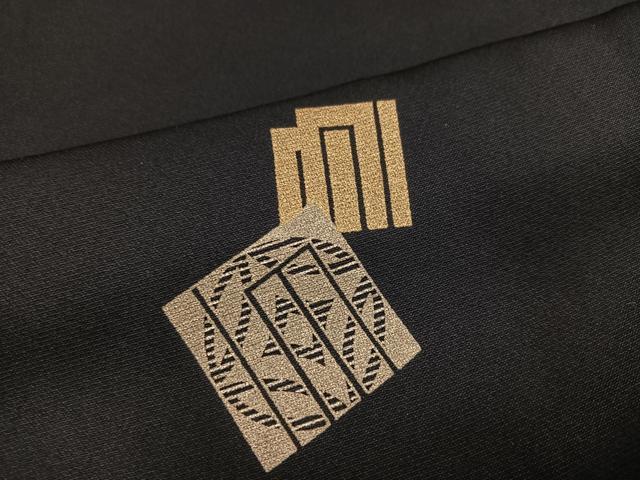 平和屋着物●訪問着 駒刺繍 竹屋町刺繍 源氏香 黒地 金彩 正絹 逸品 AABB6243ph