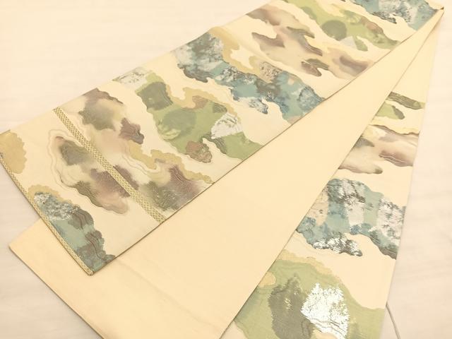 平和屋着物◎六通柄袋帯　瑞雲　金銀糸　正絹　逸品　BAAV3532hv