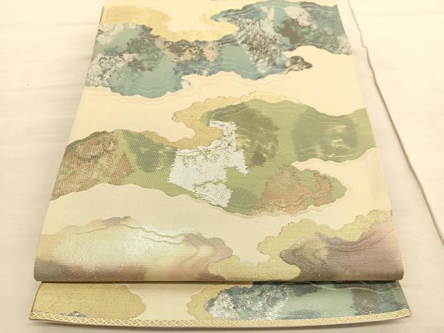 平和屋着物◎六通柄袋帯　瑞雲　金銀糸　正絹　逸品　BAAV3532hv