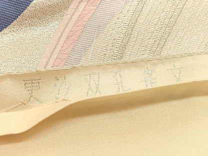 平和屋着物◎六通柄袋帯 唐織 更紗双孔雀文 金銀糸 正絹 逸品 BAAV3593hv