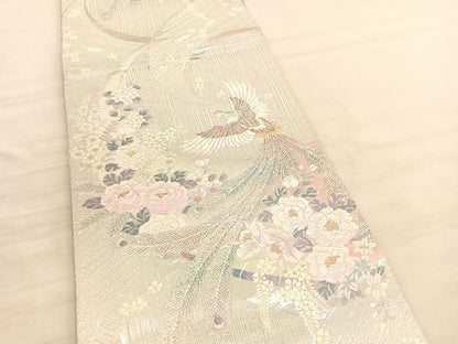 平和屋着物◎両面　六通柄袋帯　唐織　鳳凰花文　金銀糸　正絹　逸品　BAAV3691hv