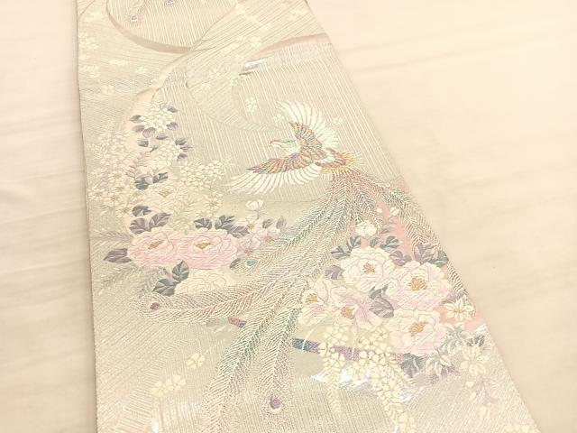 平和屋着物◎両面　六通柄袋帯　唐織　鳳凰花文　金銀糸　正絹　逸品　BAAV3691hv
