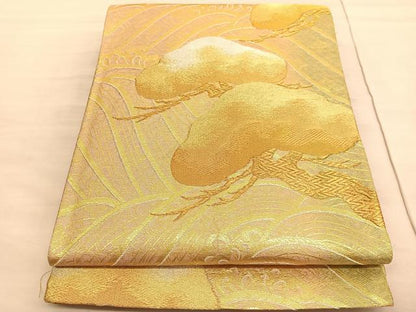 平和屋着物◎六通柄袋帯 浜松文 金銀糸 正絹 逸品 BAAV3696hv