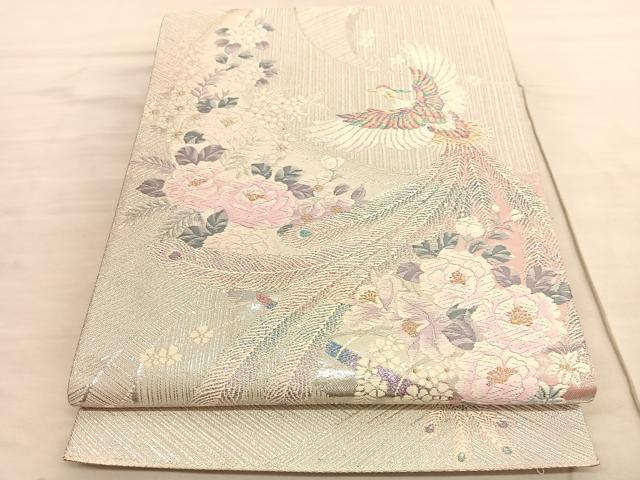 平和屋着物◎両面　六通柄袋帯　唐織　鳳凰花文　金銀糸　正絹　逸品　BAAV3691hv
