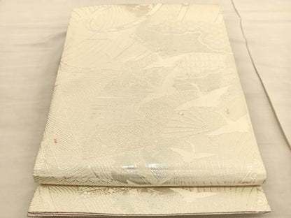 平和屋着物◎両面　六通柄袋帯　唐織　鳳凰花文　金銀糸　正絹　逸品　BAAV3691hv