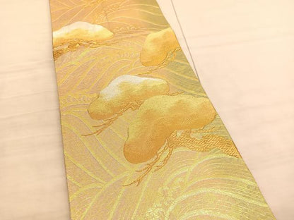 平和屋着物◎六通柄袋帯 浜松文 金銀糸 正絹 逸品 BAAV3696hv