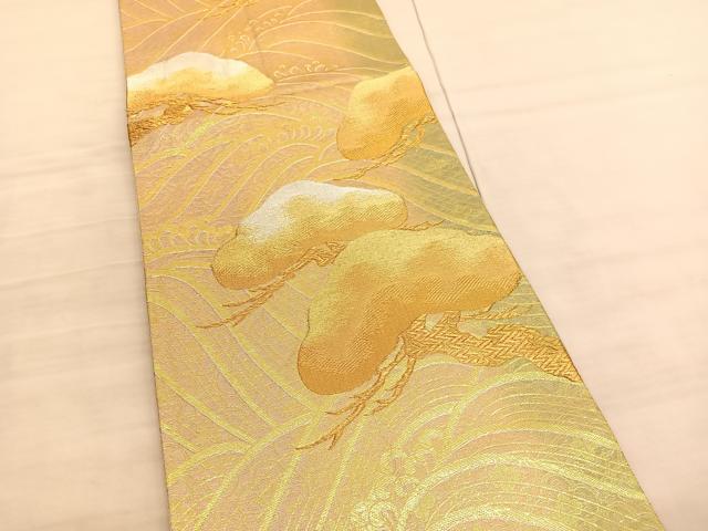 平和屋着物◎六通柄袋帯 浜松文 金銀糸 正絹 逸品 BAAV3696hv