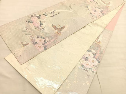 平和屋着物◎両面　六通柄袋帯　唐織　鳳凰花文　金銀糸　正絹　逸品　BAAV3691hv