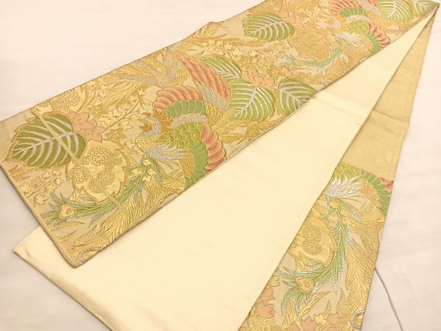 平和屋着物◎六通柄袋帯　鳳凰花文　金銀糸　正絹　逸品　BAAV3741hv