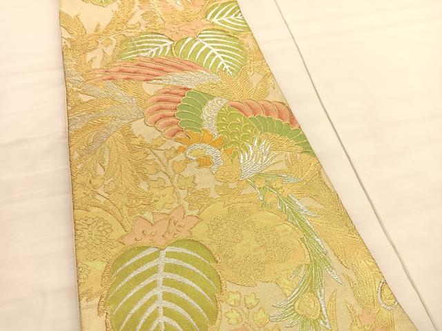 平和屋着物◎六通柄袋帯　鳳凰花文　金銀糸　正絹　逸品　BAAV3741hv