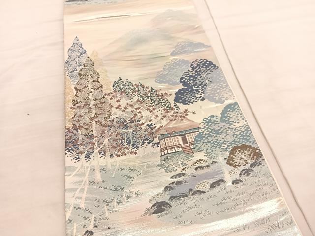 平和屋着物◎六通柄袋帯　名勝百景　大原三千院　金銀糸　正絹　逸品　BAAV3826hv