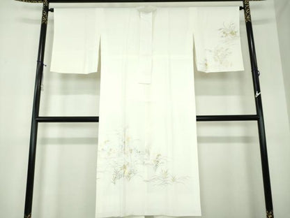 平和屋着物●上質な長襦袢　袷　流水秋草文　金銀彩　正絹　逸品　DAAX4657ps