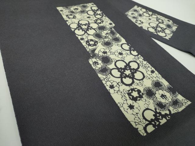 平和屋着物●九寸名古屋帯 作家物 伊勢型染 舞梅 鬼しぼ縮緬 正絹 逸品 未使用 DAAX4770ps