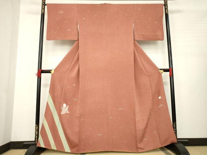 平和屋着物●友禅作家の巨匠 浅井青仁 訪問着 童子 金彩 正絹 逸品 AABB4409ck