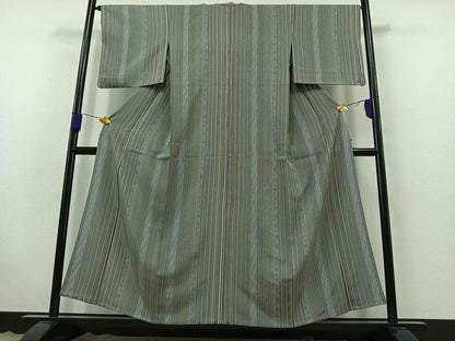 平和屋着物▽上質な小紋 単衣 花間道 正絹 逸品 AABB6232jh