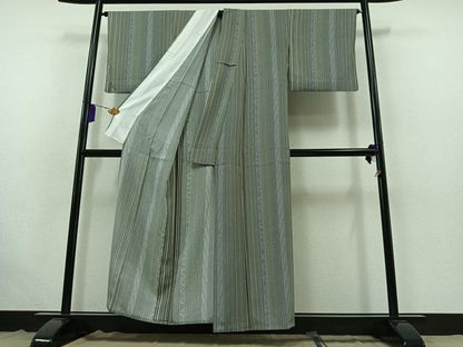 平和屋着物▽上質な小紋 単衣 花間道 正絹 逸品 AABB6232jh
