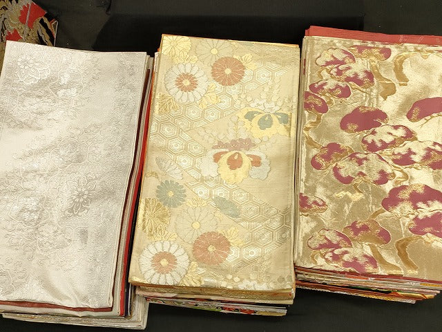 平和屋本店■袋帯 西陣 まとめて100点 鳳凰 鶴 人物 蝶 更紗 花柄 宝相華 金銀糸 など 着用可能多数 未使用品あり 全て正絹 se3708