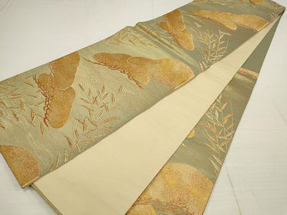 平和屋着物▼六通柄袋帯 松 金糸 正絹 逸品 AABB4784wj