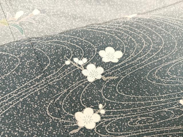 平和屋着物●訪問着　友禅　流水枝花文　暈し染め　正絹　逸品　AABB7239ph