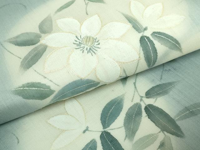 平和屋着物＊極上 夏物 絹芭蕉 九寸名古屋帯 手描き 枝花文 逸品 DZAB0470kh5