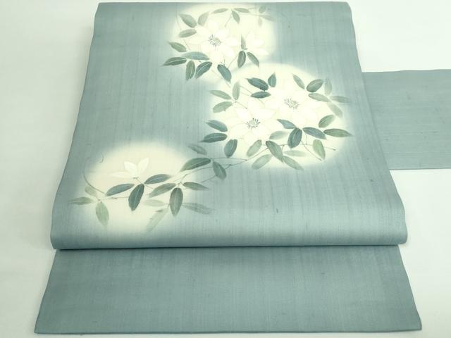 平和屋着物＊極上 夏物 絹芭蕉 九寸名古屋帯 手描き 枝花文 逸品 DZAB0470kh5