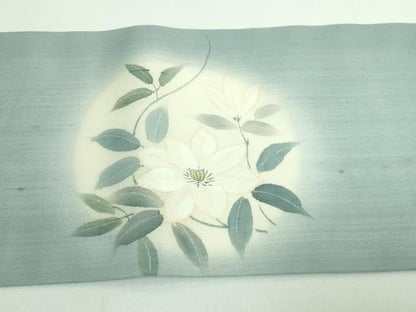 平和屋着物＊極上 夏物 絹芭蕉 九寸名古屋帯 手描き 枝花文 逸品 DZAB0470kh5