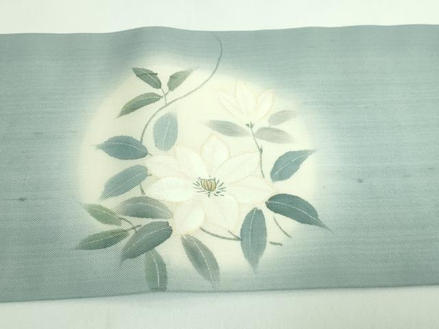 平和屋着物＊極上 夏物 絹芭蕉 九寸名古屋帯 手描き 枝花文 逸品 DZAB0470kh5
