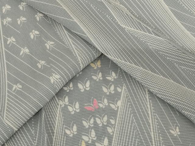 平和屋着物＊夏物 小紋 絽 舞蝶文 正絹 逸品 AABB5934st