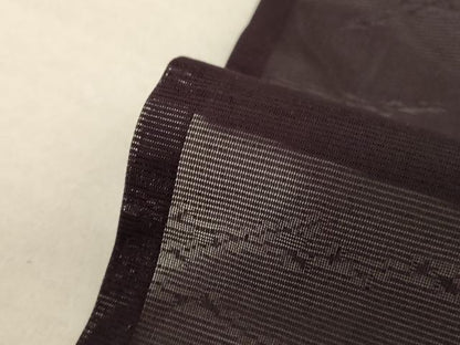 平和屋着物＊夏物 色無地 絽 枝葉紋紗 黒紅色 正絹 逸品 AABB6713jd