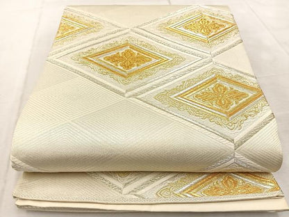 平和屋着物◎六通柄袋帯　唐織　花菱文　金銀糸　正絹　逸品　BAAU9680yc