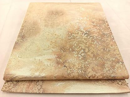 平和屋着物◎六通柄袋帯　高原乃径　金糸　正絹　逸品　BAAU9688yc