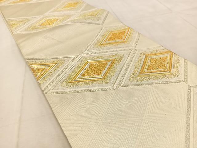 平和屋着物◎六通柄袋帯　唐織　花菱文　金銀糸　正絹　逸品　BAAU9680yc