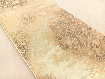 平和屋着物◎六通柄袋帯　高原乃径　金糸　正絹　逸品　BAAU9688yc
