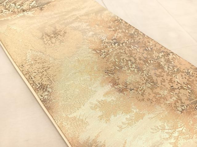 平和屋着物◎六通柄袋帯　高原乃径　金糸　正絹　逸品　BAAU9688yc