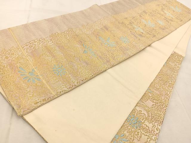 平和屋着物◎六通柄袋帯　更紗　金銀糸　引箔　三越扱い　正絹　逸品　BAAU9700yc