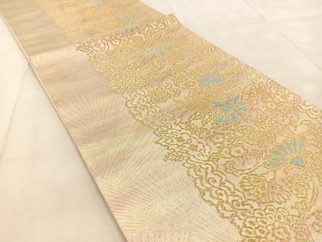 平和屋着物◎六通柄袋帯　更紗　金銀糸　引箔　三越扱い　正絹　逸品　BAAU9700yc