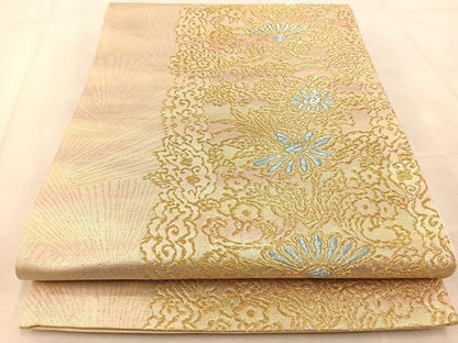 平和屋着物◎六通柄袋帯　更紗　金銀糸　引箔　三越扱い　正絹　逸品　BAAU9700yc