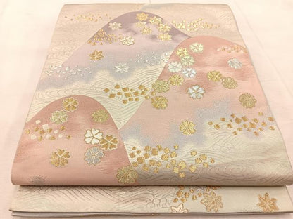 平和屋着物◎六通柄袋帯　歌仙　金銀糸　正絹　逸品　BAAU9731yc
