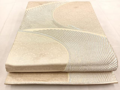 平和屋着物◎六通柄袋帯　花鳥文　金糸　正絹　逸品　BAAU9759yc