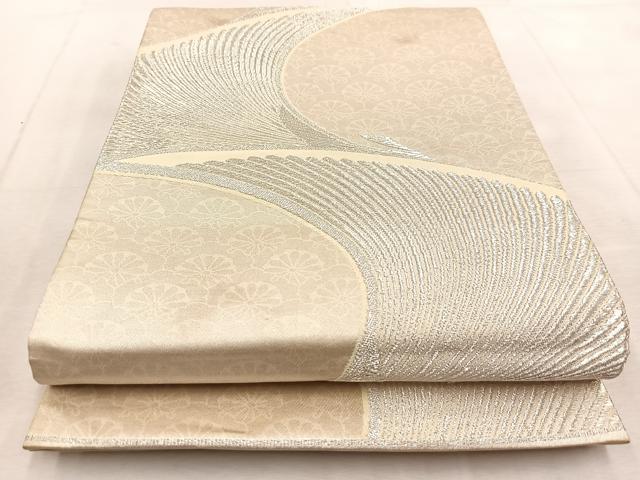 平和屋着物◎六通柄袋帯　花鳥文　金糸　正絹　逸品　BAAU9759yc