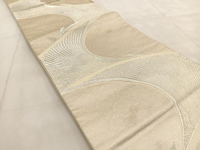 平和屋着物◎六通柄袋帯　花鳥文　金糸　正絹　逸品　BAAU9759yc